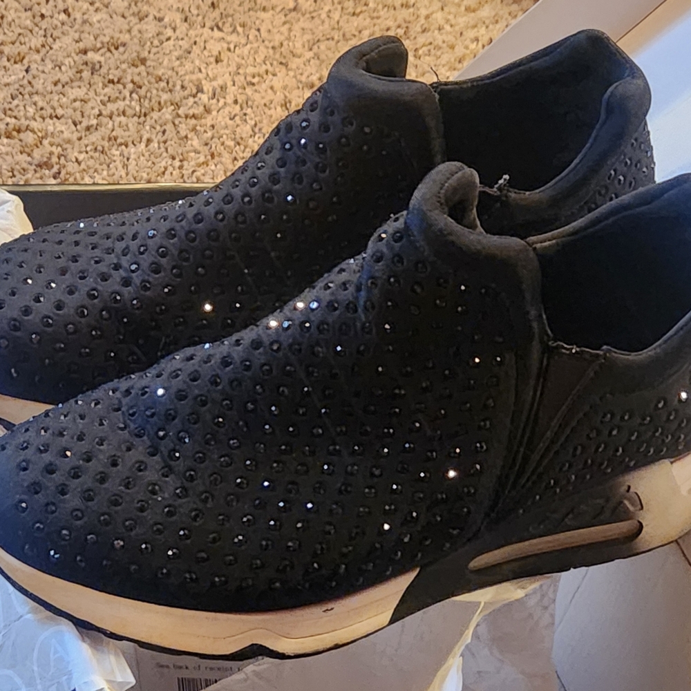 ASH Black Lifting Sneakers with Crystal Studded Detail 9.5M